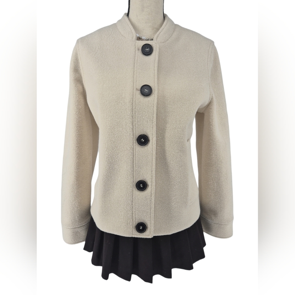 Timeless Alfani Cream Minimalist Jacket, Quiet Luxury, Parisian, Sz‎ Med